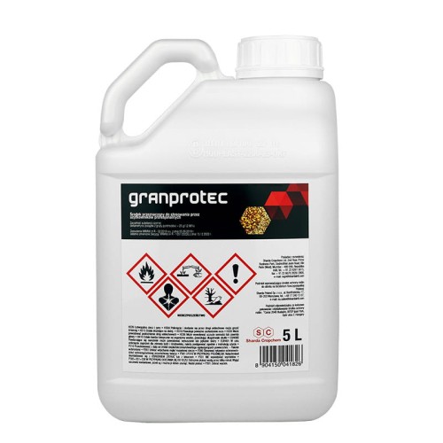 Granprotec 5 L - zwalcza szkodniki magazynowe, takie jak wołek zbożowy, mklik mączny, kapturnik zbożowiec, trojszyk gryzący, spichrzel surynamski